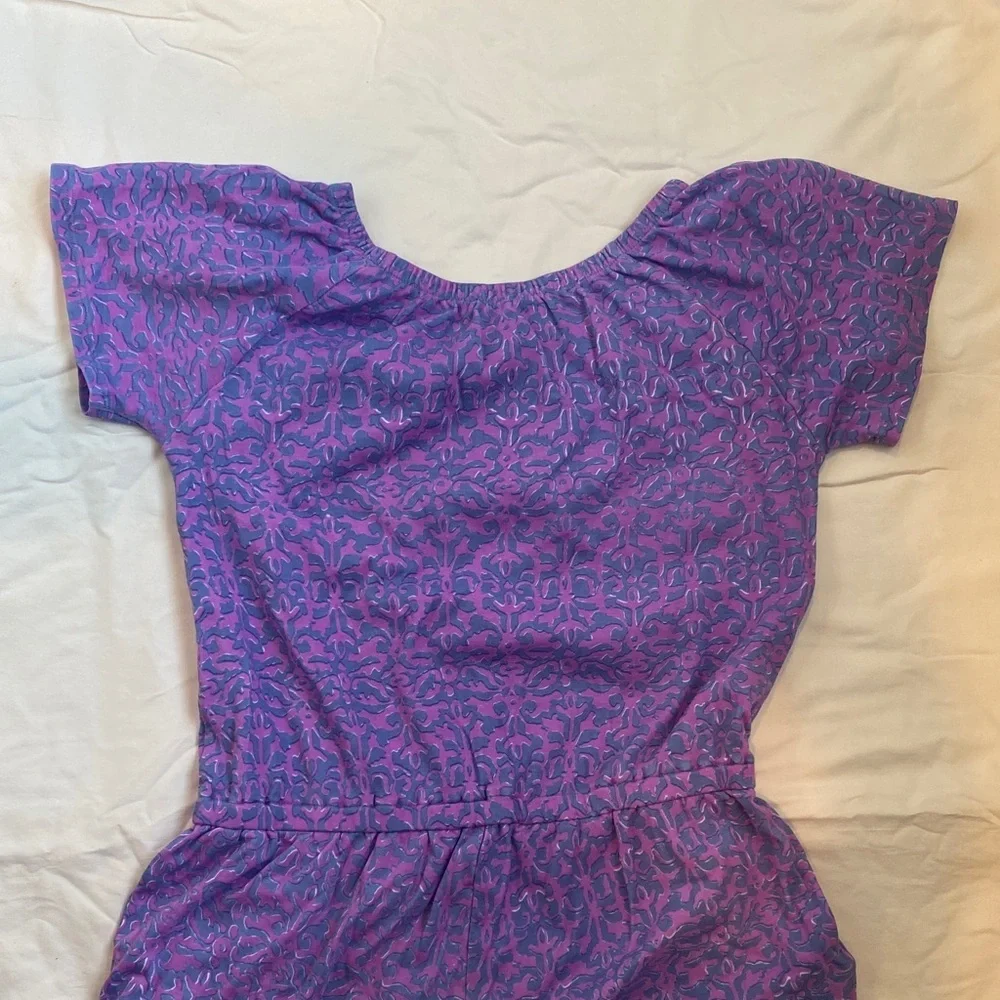 Vineyard Vines Girls Purple Patterned Romper